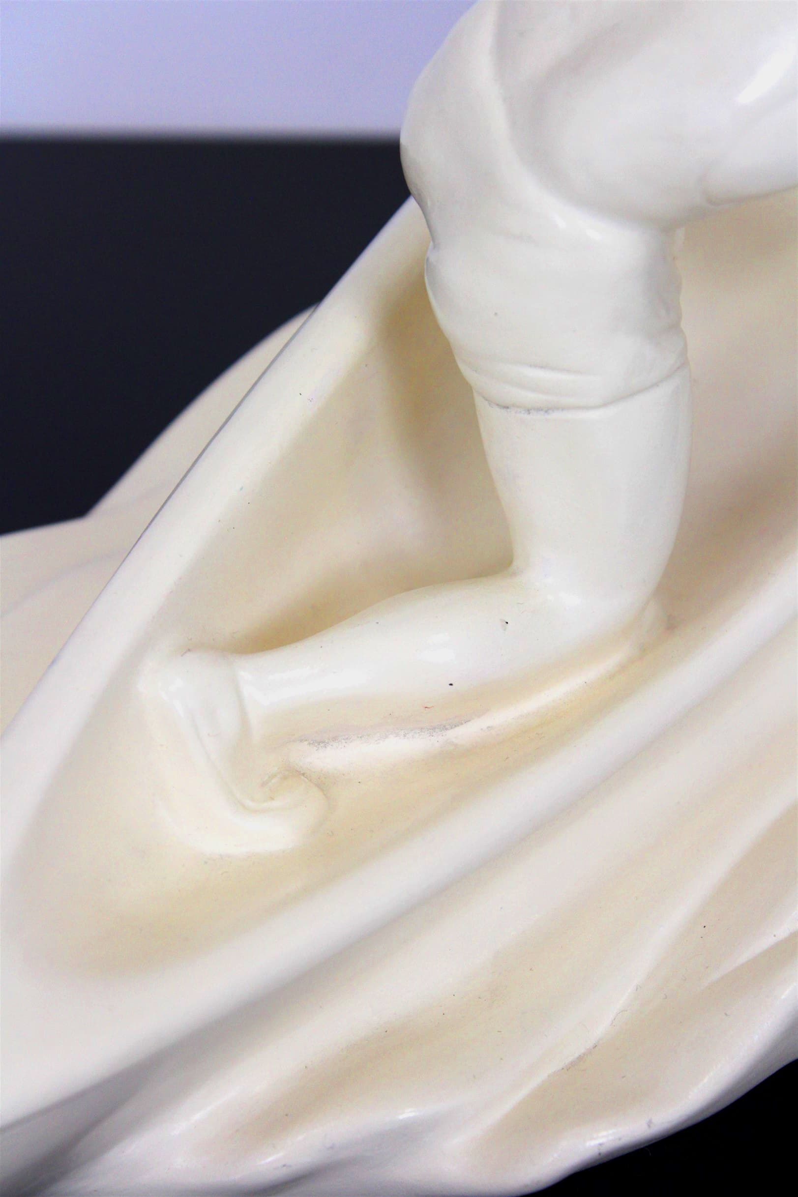 Figurka wioślarza, kość słoniowa, ceramika, Jihokera Bechyně, Czechy, lata 50. - 210744