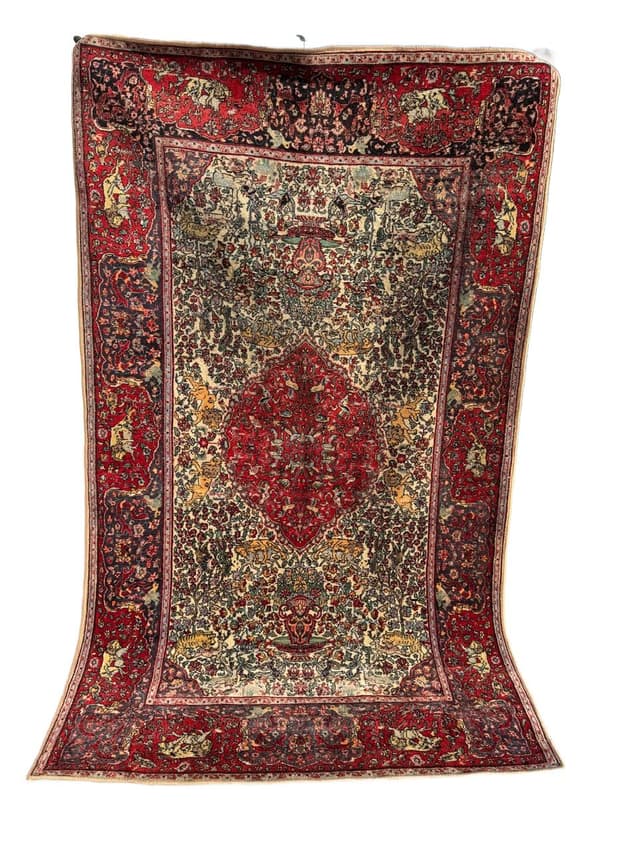 Dywan perski Ghoum, multikolor, wełna, Iran, lata 60. - WYMIARY