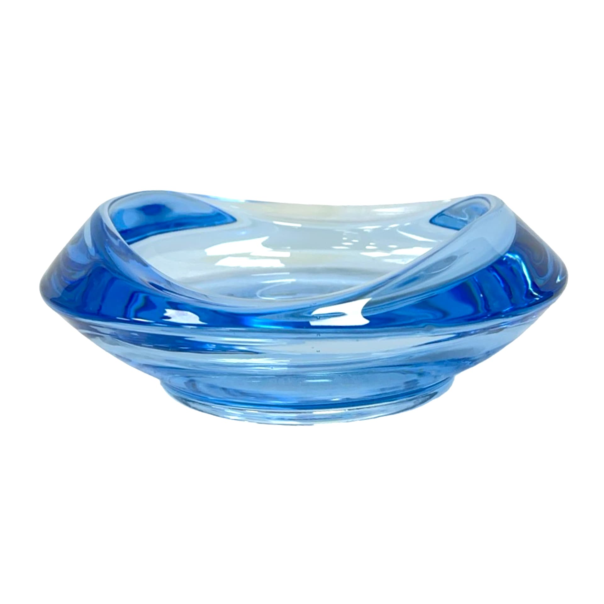Ashtray/Bowl, cobalt blue glass, by R. Jurnikl, Sklo Union Rosice, Czechoslovakia, 1960s. - 210788