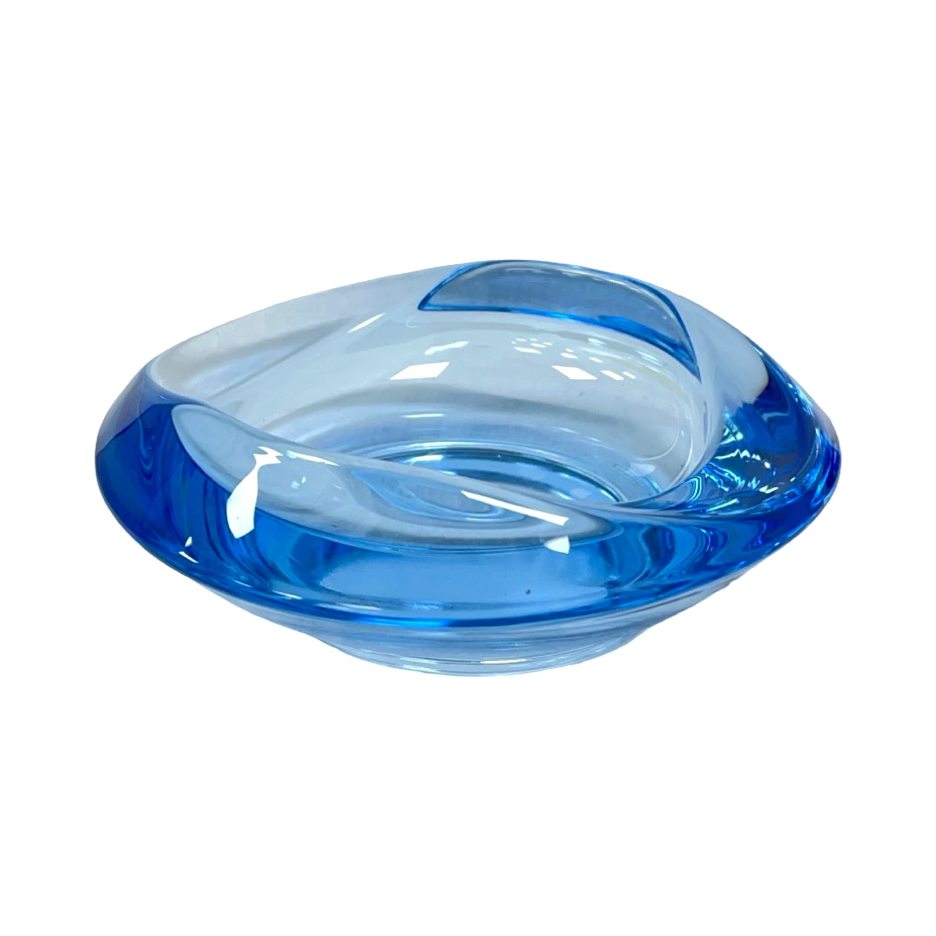 Ashtray/Bowl, cobalt blue glass, by R. Jurnikl, Sklo Union Rosice, Czechoslovakia, 1960s. - 210784
