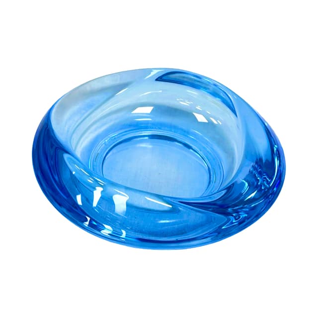 Ashtray/Bowl, cobalt blue glass, by R. Jurnikl, Sklo Union Rosice, Czechoslovakia, 1960s. - DIMENSION