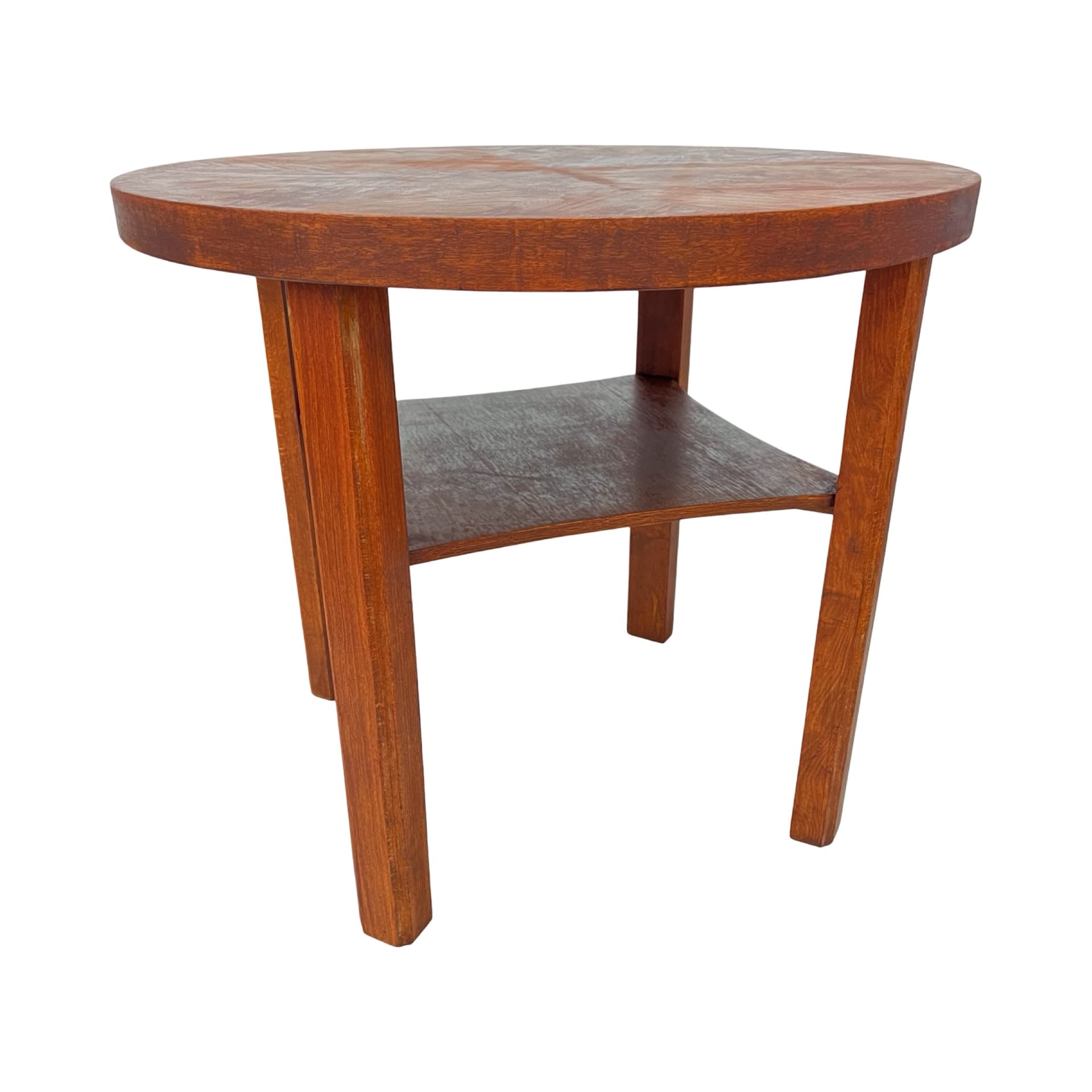 Stolik kawowy okrągły, brązowy, drewno, Niemcy, lata 60. - 210850