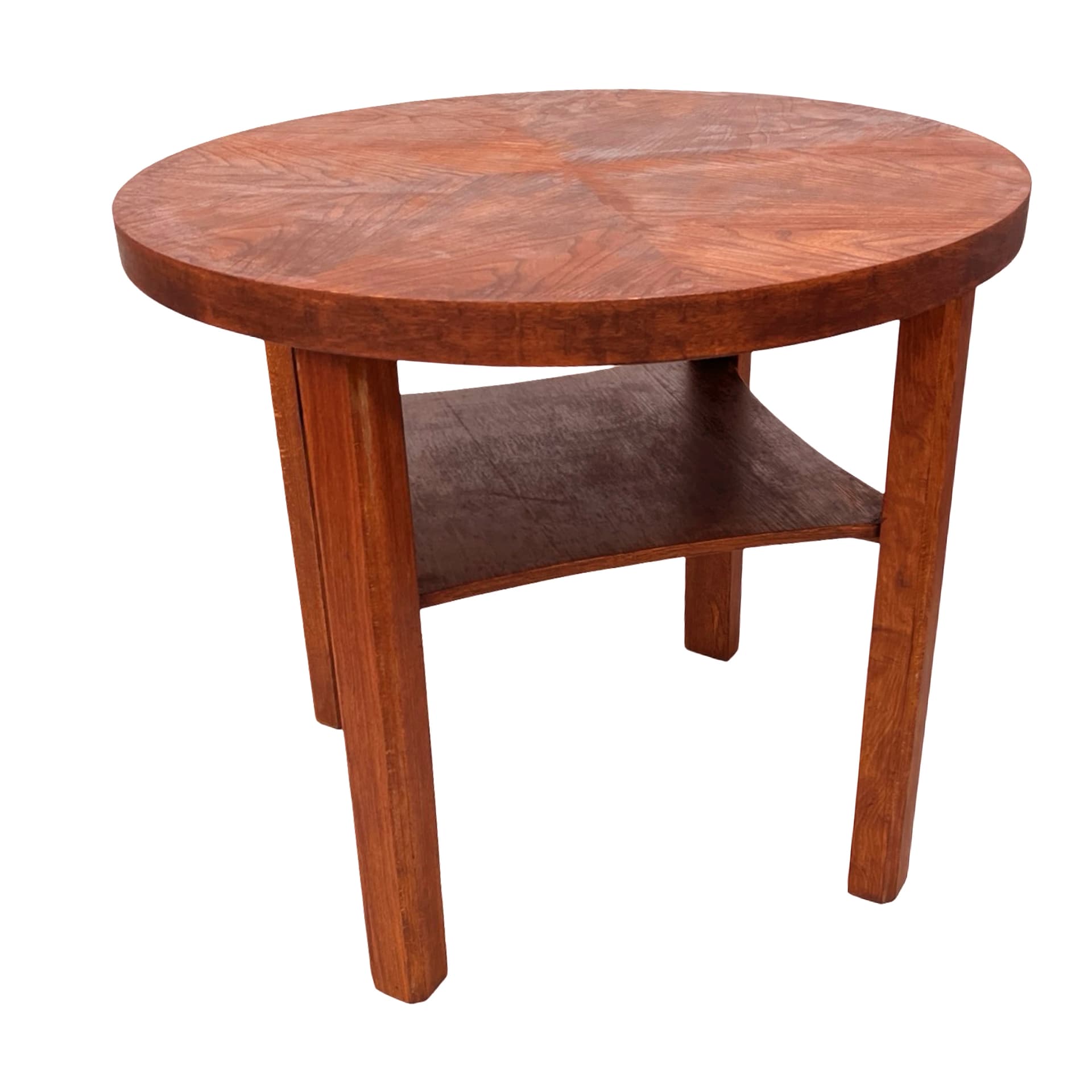 Stolik kawowy okrągły, brązowy, drewno, Niemcy, lata 60. - 210856