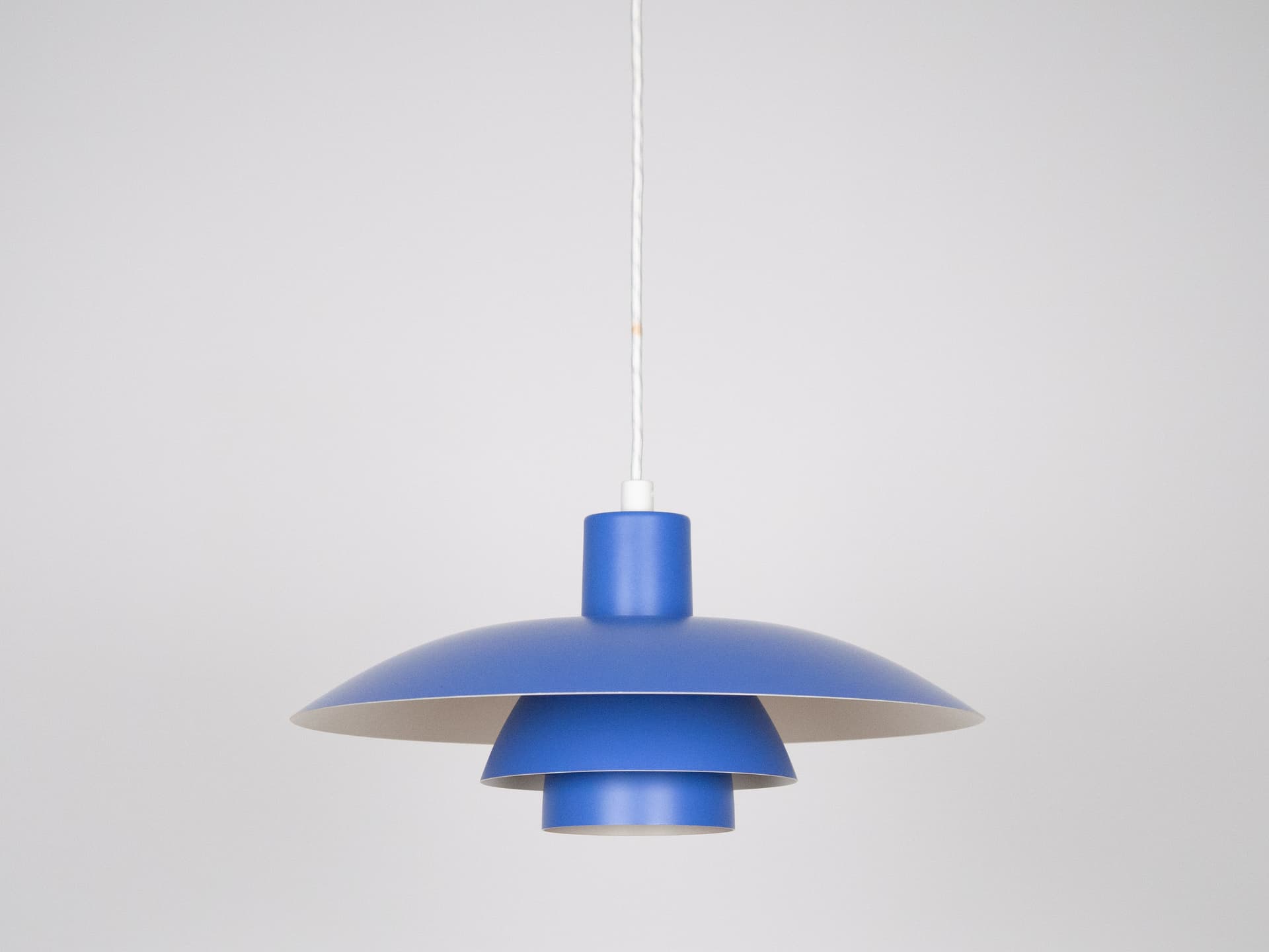 Pendant lamp PH 4/3, blue metal, by P. Henningsen, Louis Poulsen, Denmark, 1960s. - 210917