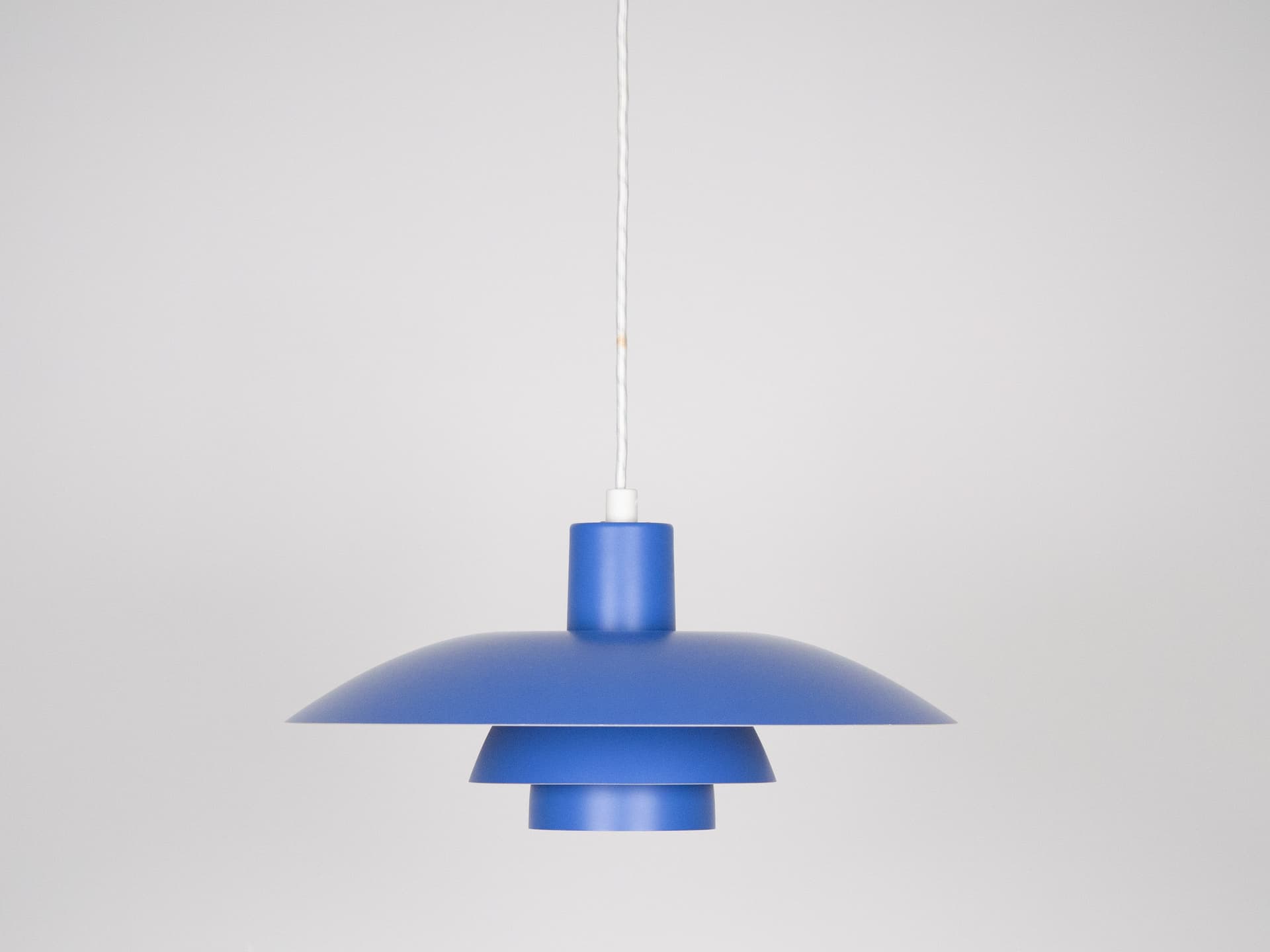 Pendant lamp PH 4/3, blue metal, by P. Henningsen, Louis Poulsen, Denmark, 1960s. - 210914