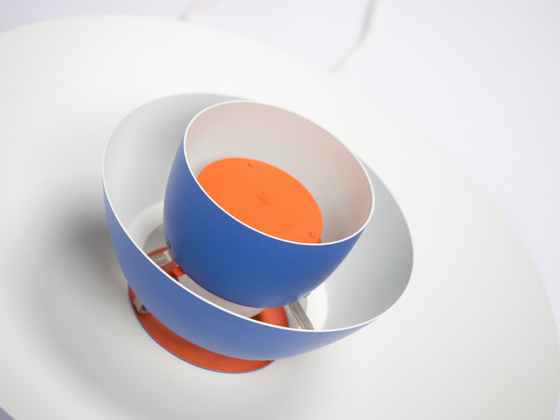 Pendant lamp PH 4/3, blue metal, by P. Henningsen, Louis Poulsen, Denmark, 1960s. - 210922