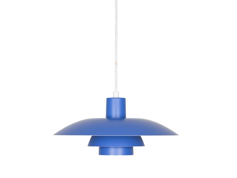Pendant lamp PH 4/3, blue metal, by P. Henningsen, Louis Poulsen, Denmark, 1960s.