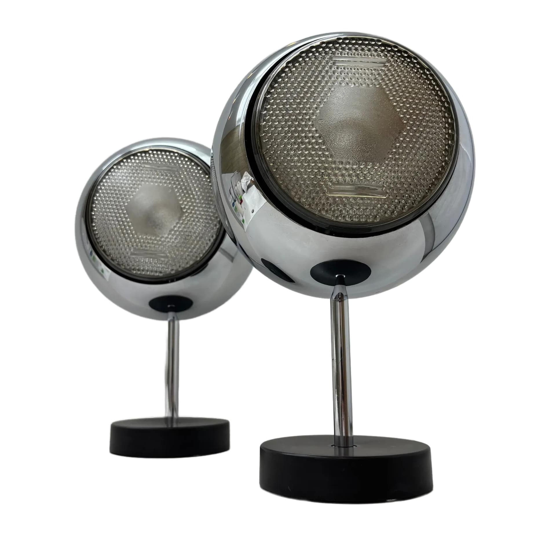 Pair of sconces Space Age, black chrome steel, Staff Leuchten, Germany, 1970s.