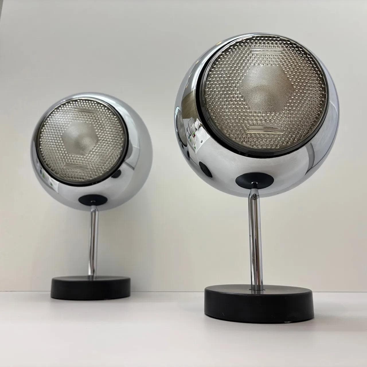 Pair of sconces Space Age, black chrome steel, Staff Leuchten, Germany, 1970s. - 15291