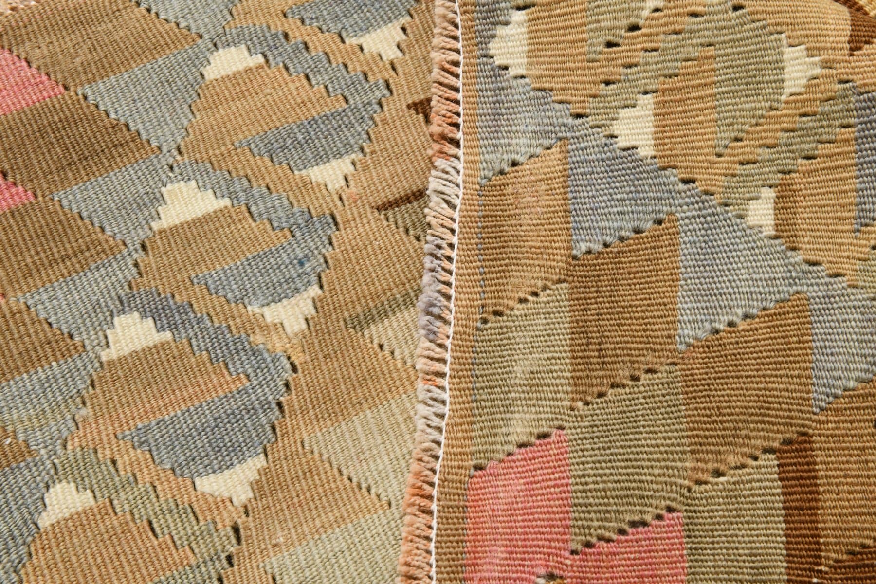 Kilim 167x290 cm, beżowy, brązowy, wełna, Turcja, lata 60. - 211233