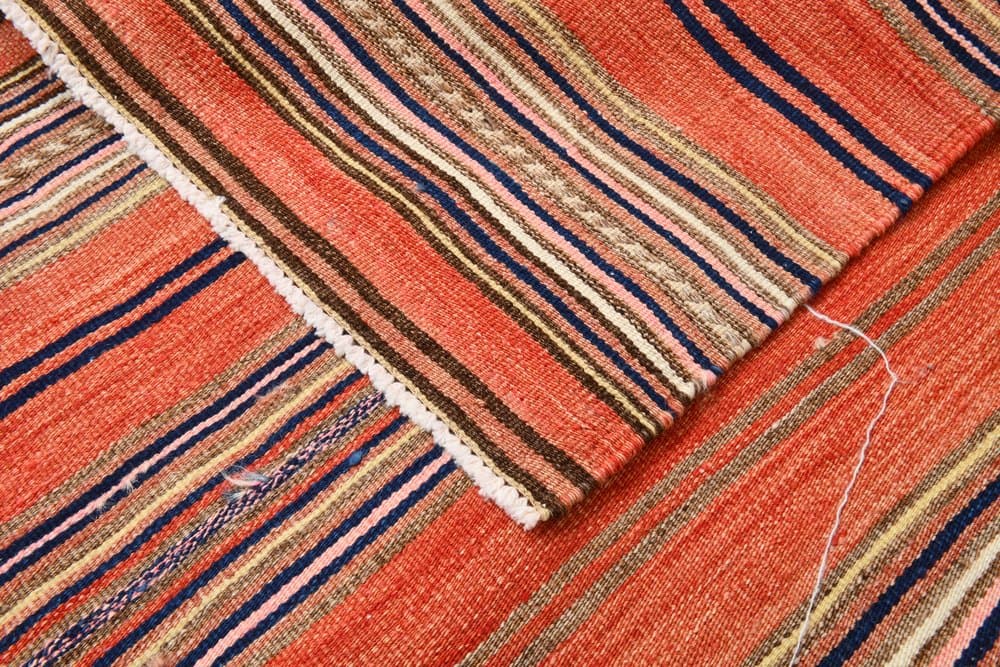 Kilim 162x257 cm, beżowy, czerwony, bawełna, lata 70. - 211197