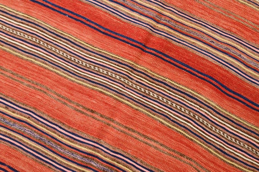 Kilim 162x257 cm, beżowy, czerwony, bawełna, lata 70. - 211201