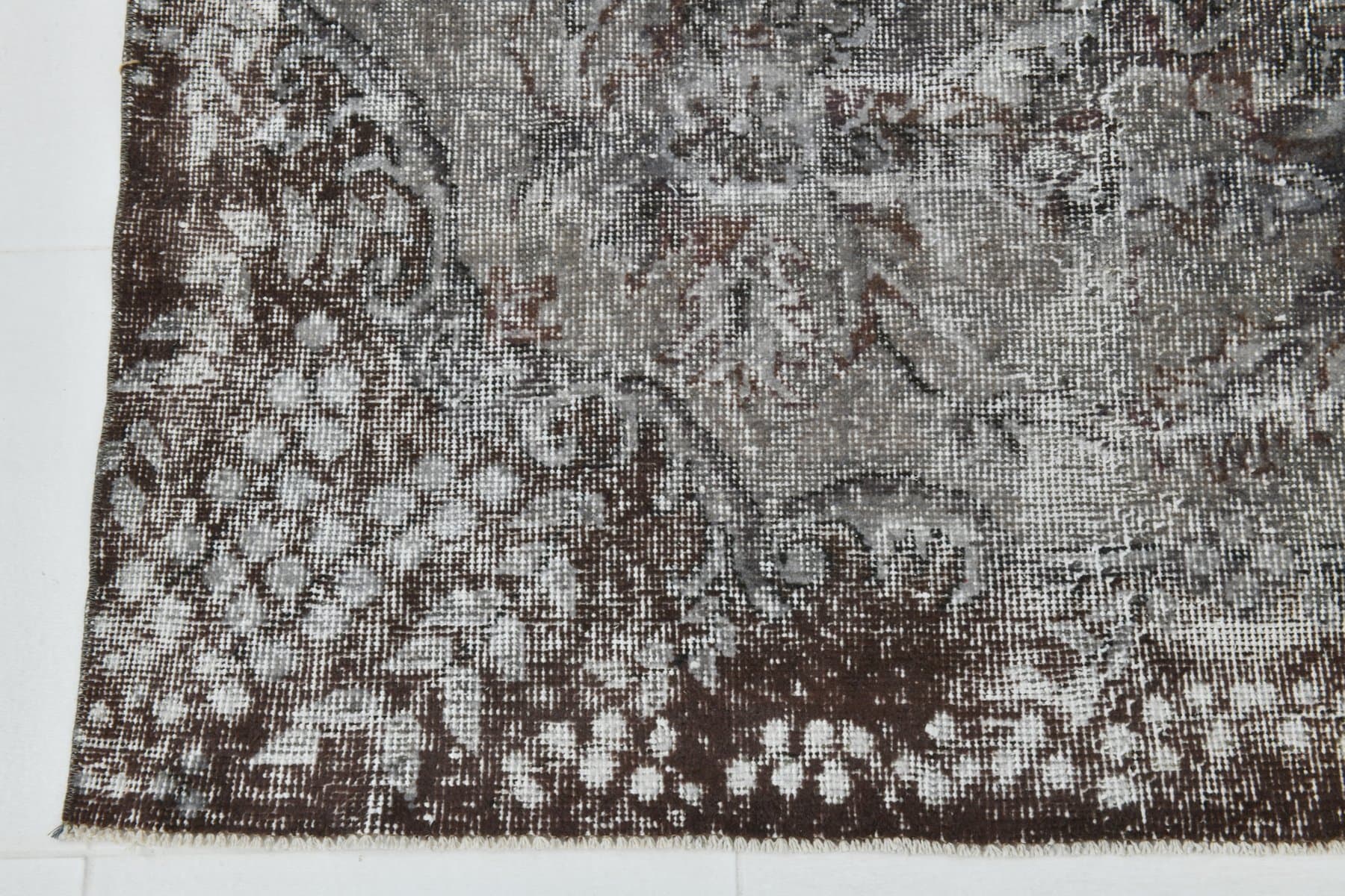 Dywan 192x311 cm, czarny, szary, wełna, lata 70. - 211190