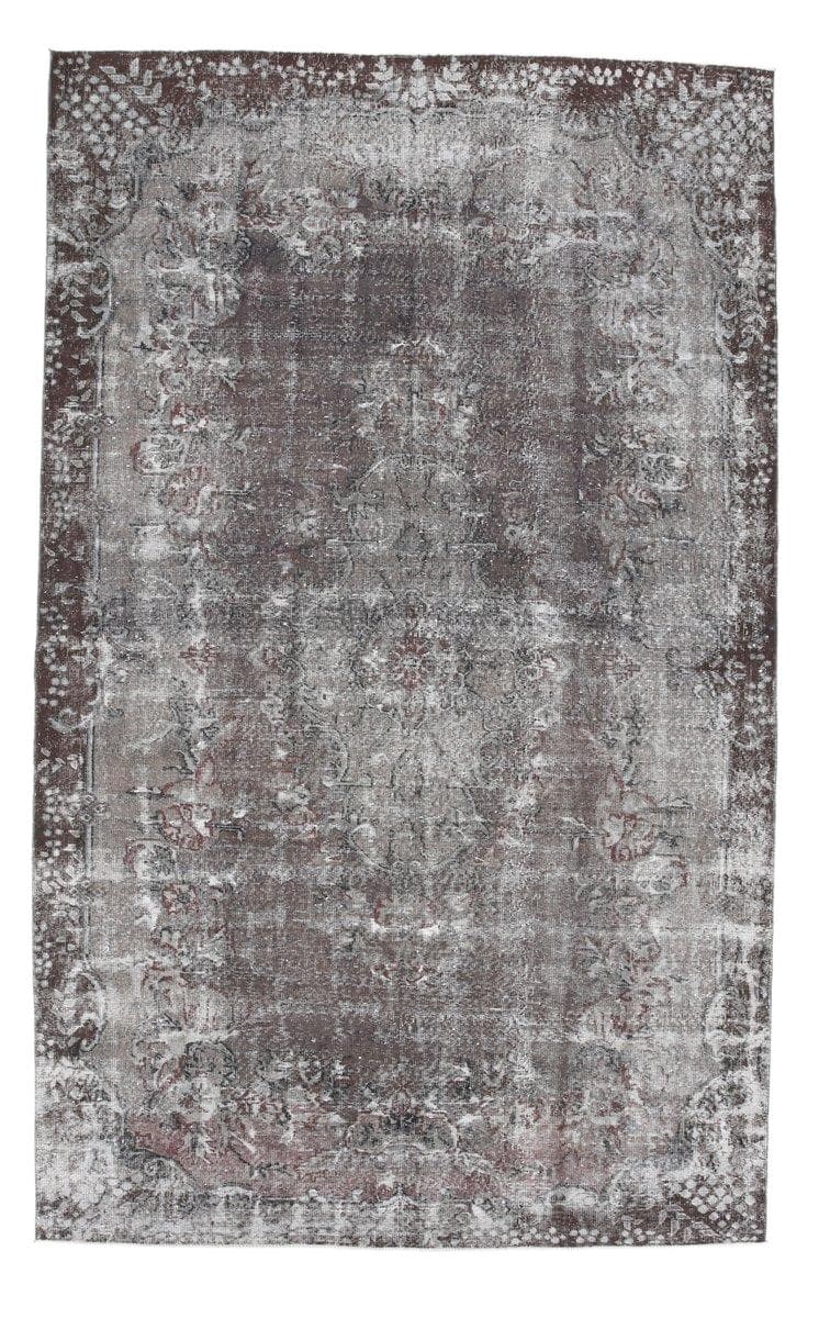 Dywan 192x311 cm, czarny, szary, wełna, lata 70.