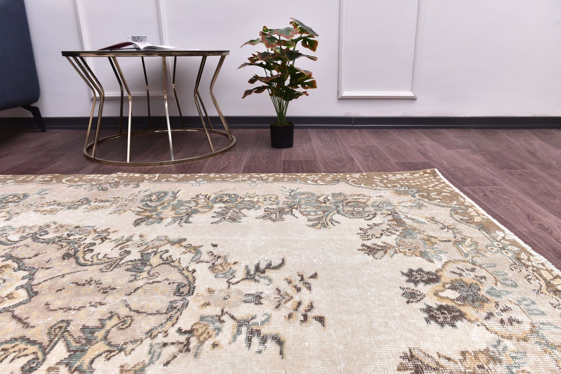 Dywan 162x262 cm, beżowy, brązowy, wełna, Turcja, lata 70. - 211163