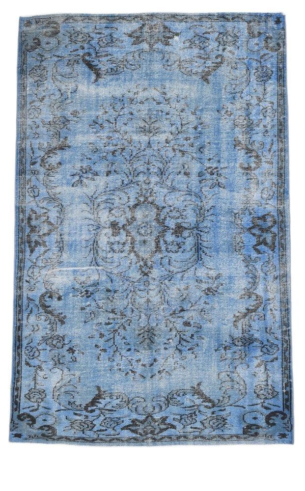 Dywan 252x155 cm, niebieski, wełna, Turcja, lata 60.
