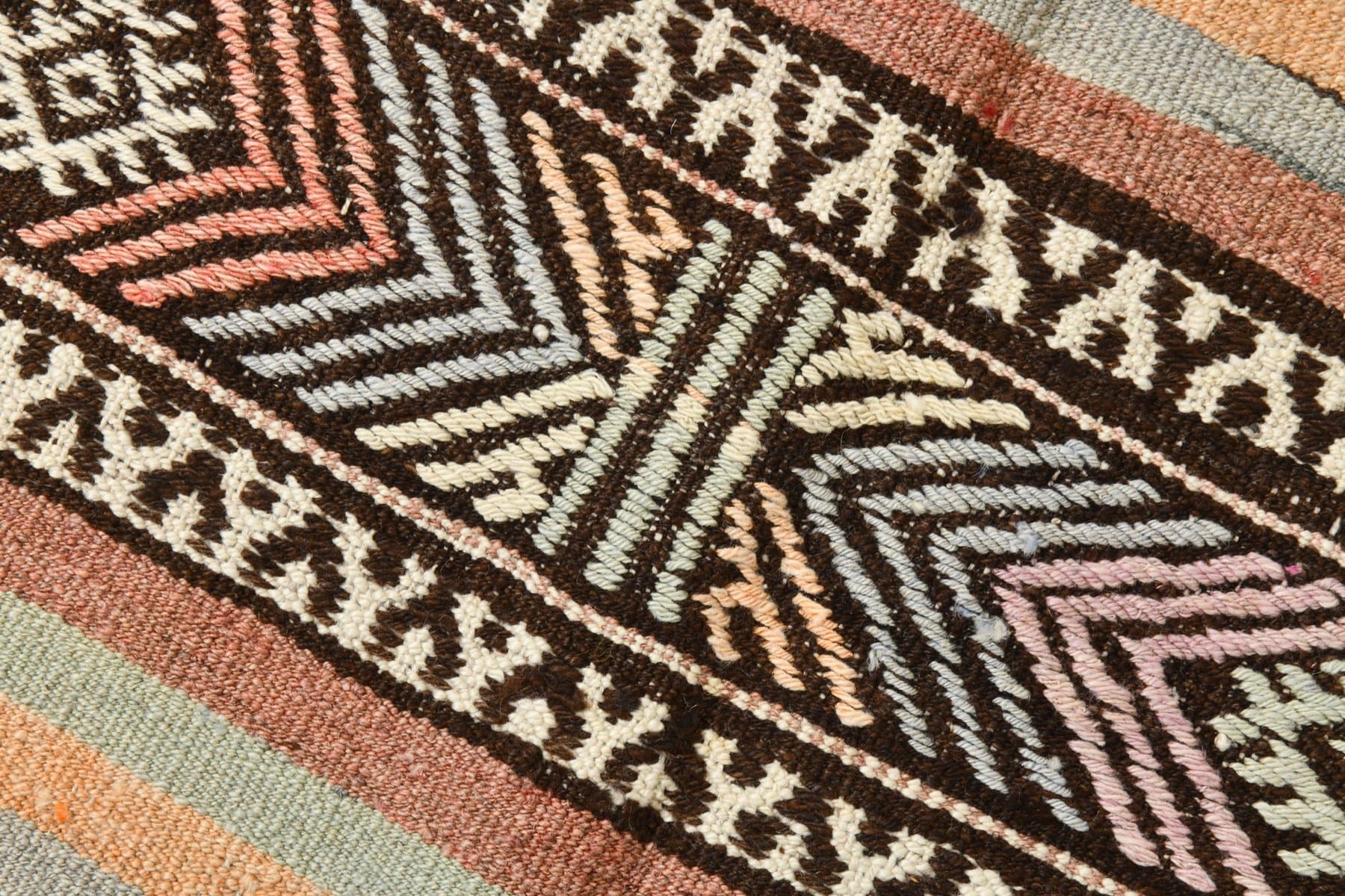 Kilim 174x292 cm, brown, orange, wool, Turkey, 1960s - 211105