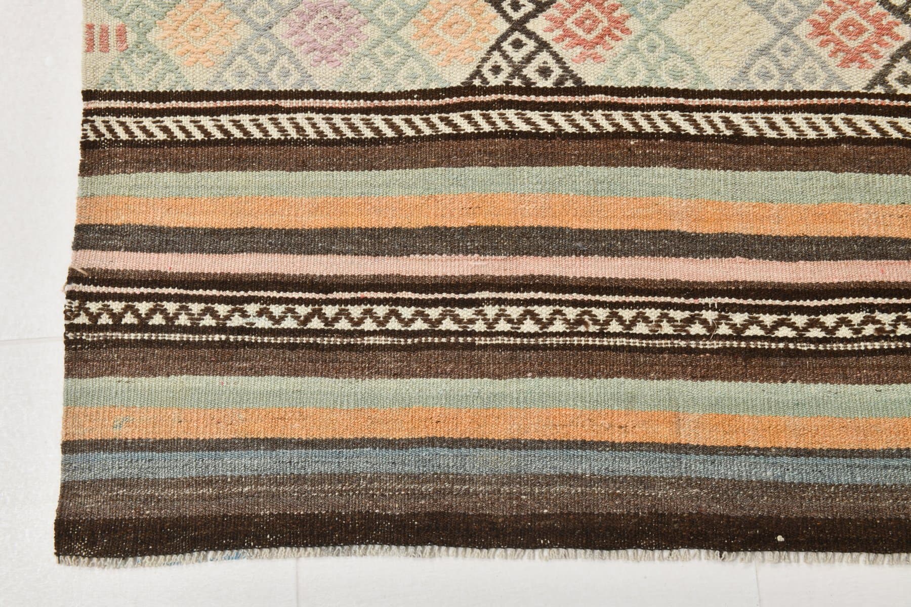 Kilim 174x292 cm, brown, orange, wool, Turkey, 1960s - 211102