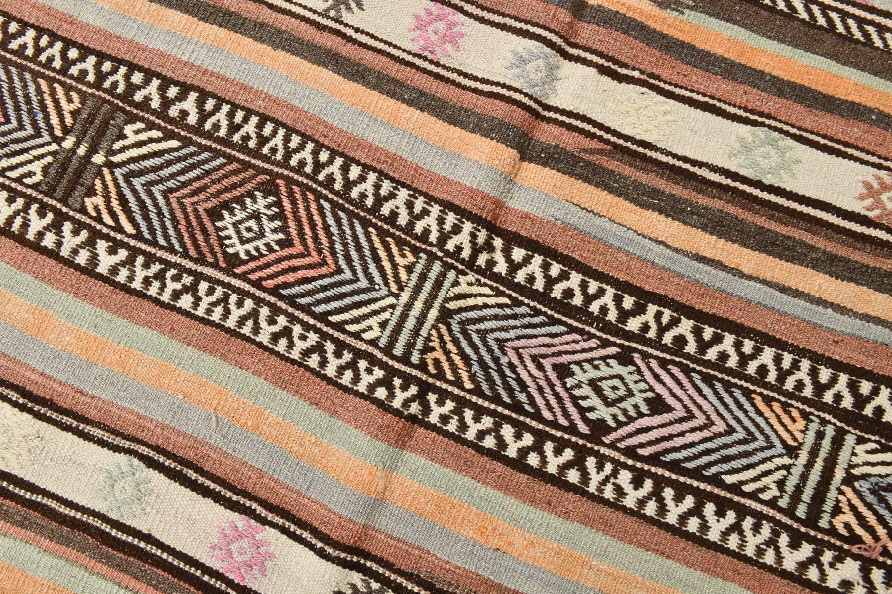 Kilim 174x292 cm, brown, orange, wool, Turkey, 1960s - 211100