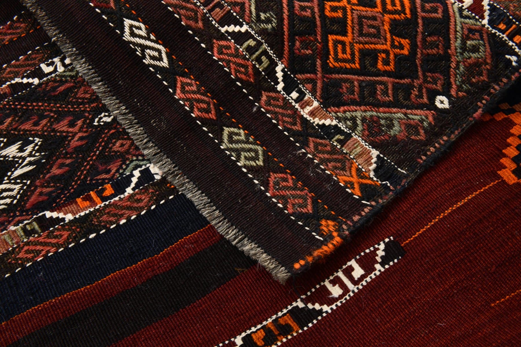 Runner 341x101 cm, red, beige, wool, Turkey, 1960s - 211089