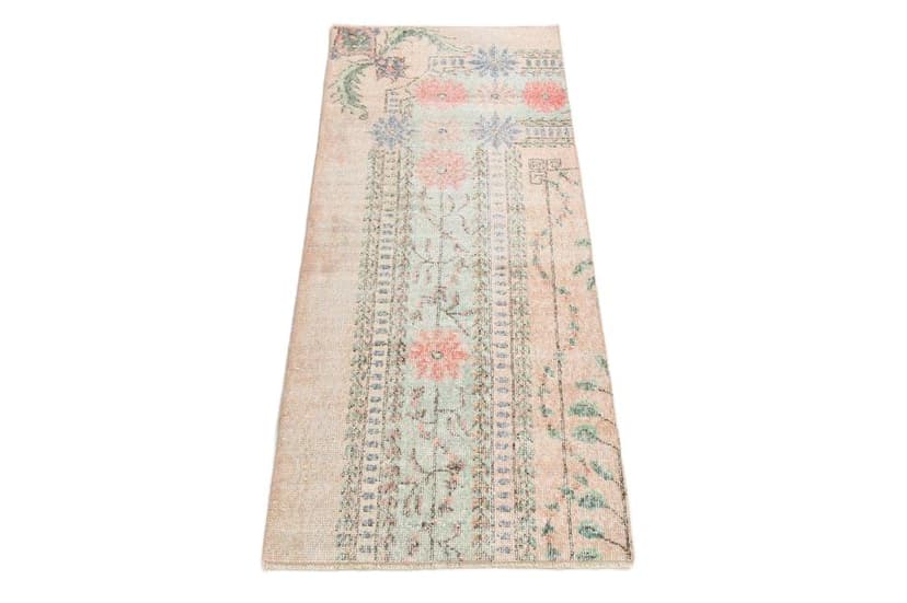 Rug 148x62 cm, green, wool, 1970s