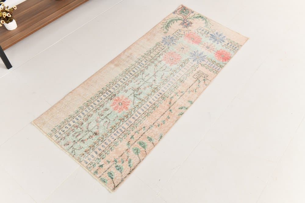 Dywan 148x62 cm, zielony, wełna, lata 70. - 211364