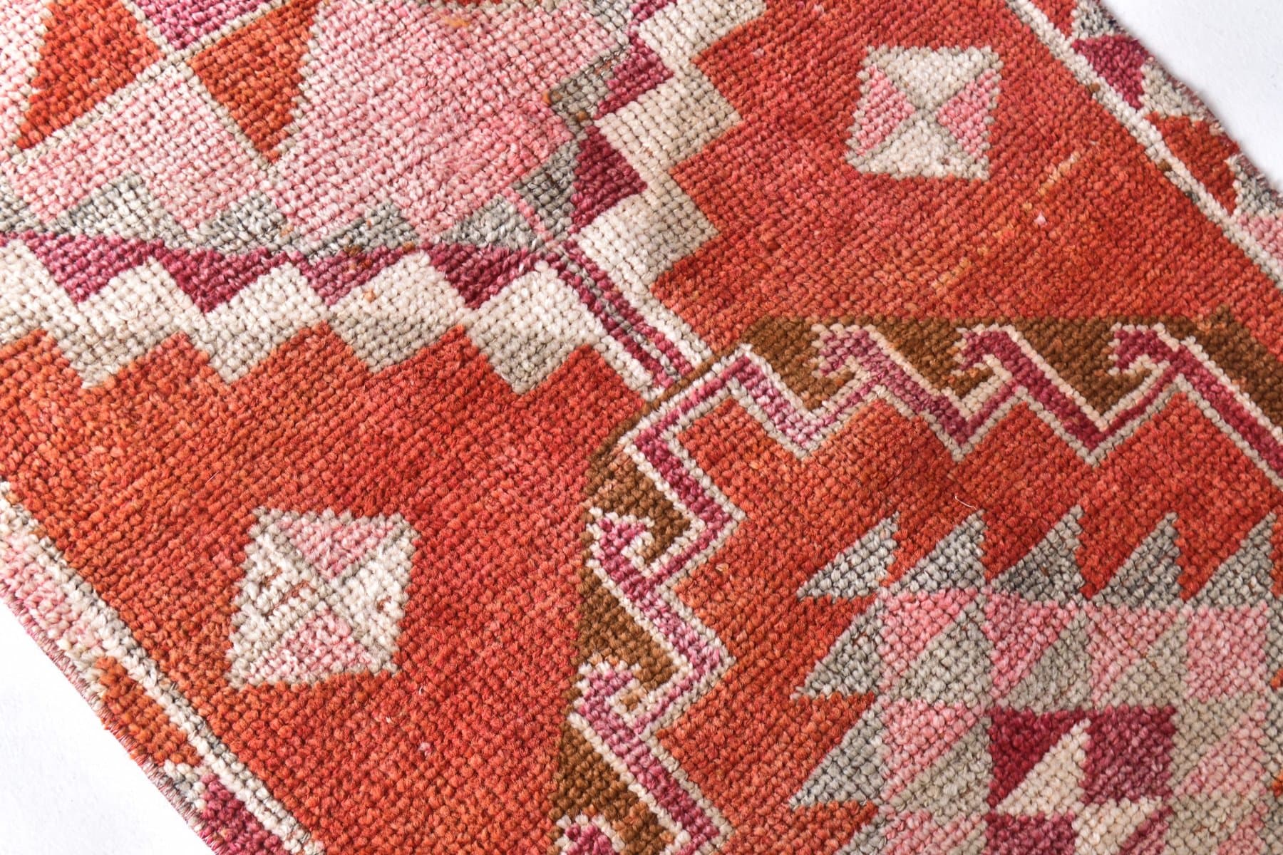 Chodnik 357x79 cm, czerwony, wełna, Turcja, lata 70. - 211318