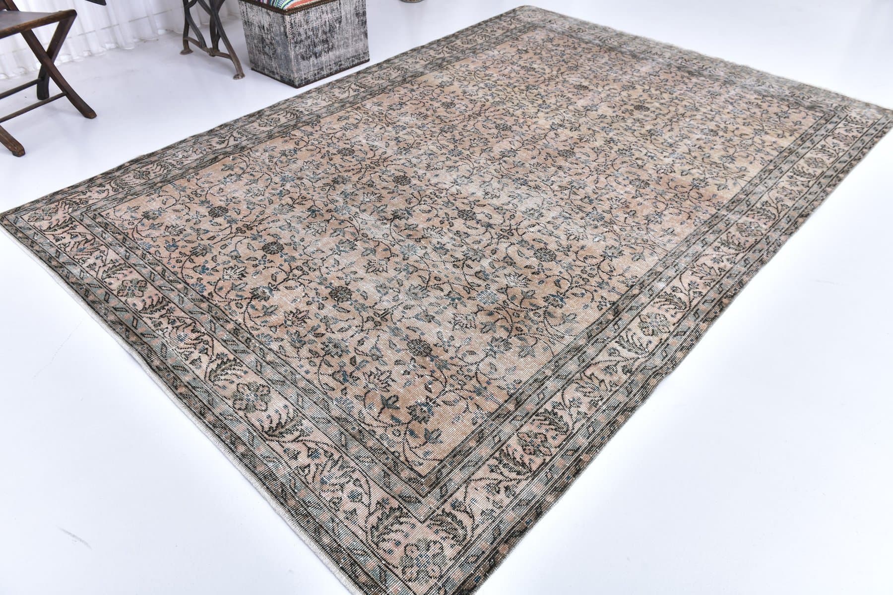 Dywan 307x206 cm, brązowy, wełna, Turcja, lata 60. - 211300