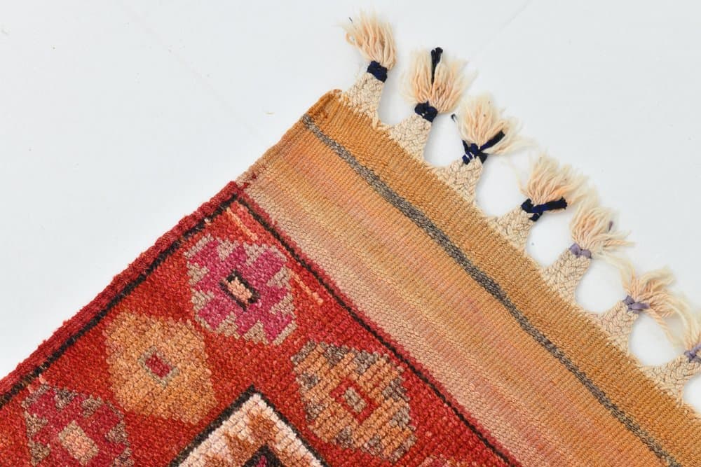 Chodnik 80x341 cm, czerwony, wełna, lata 70. - 211559