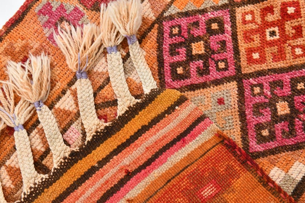 Chodnik 80x341 cm, czerwony, wełna, lata 70. - 211549