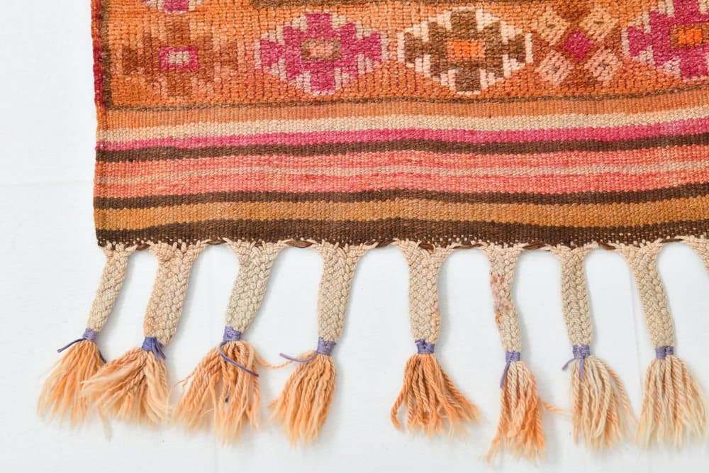 Chodnik 80x341 cm, czerwony, wełna, lata 70. - 211557