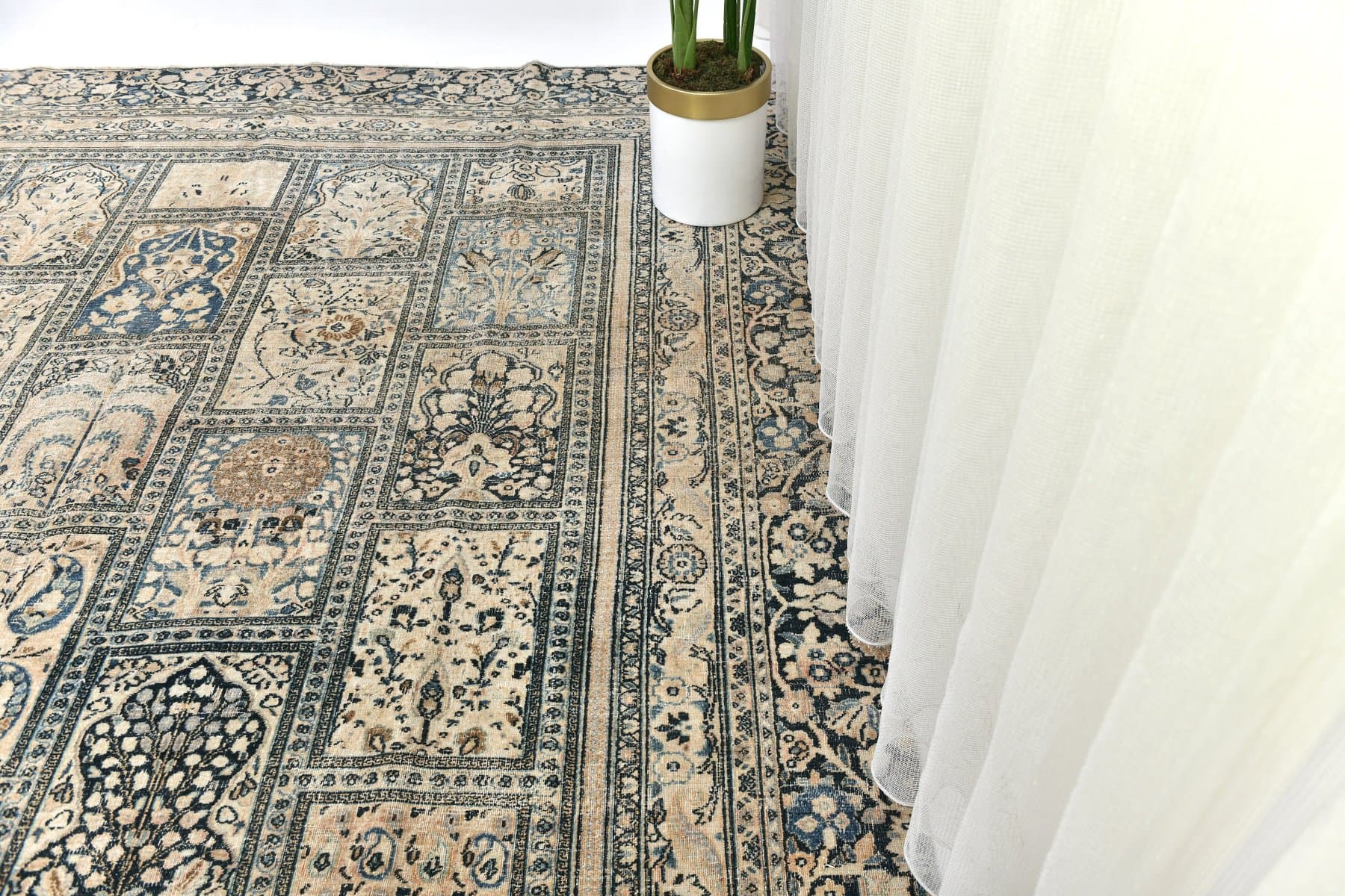 Dywan 386x266 cm, szary, wełna, Turcja, lata 70. - 211531