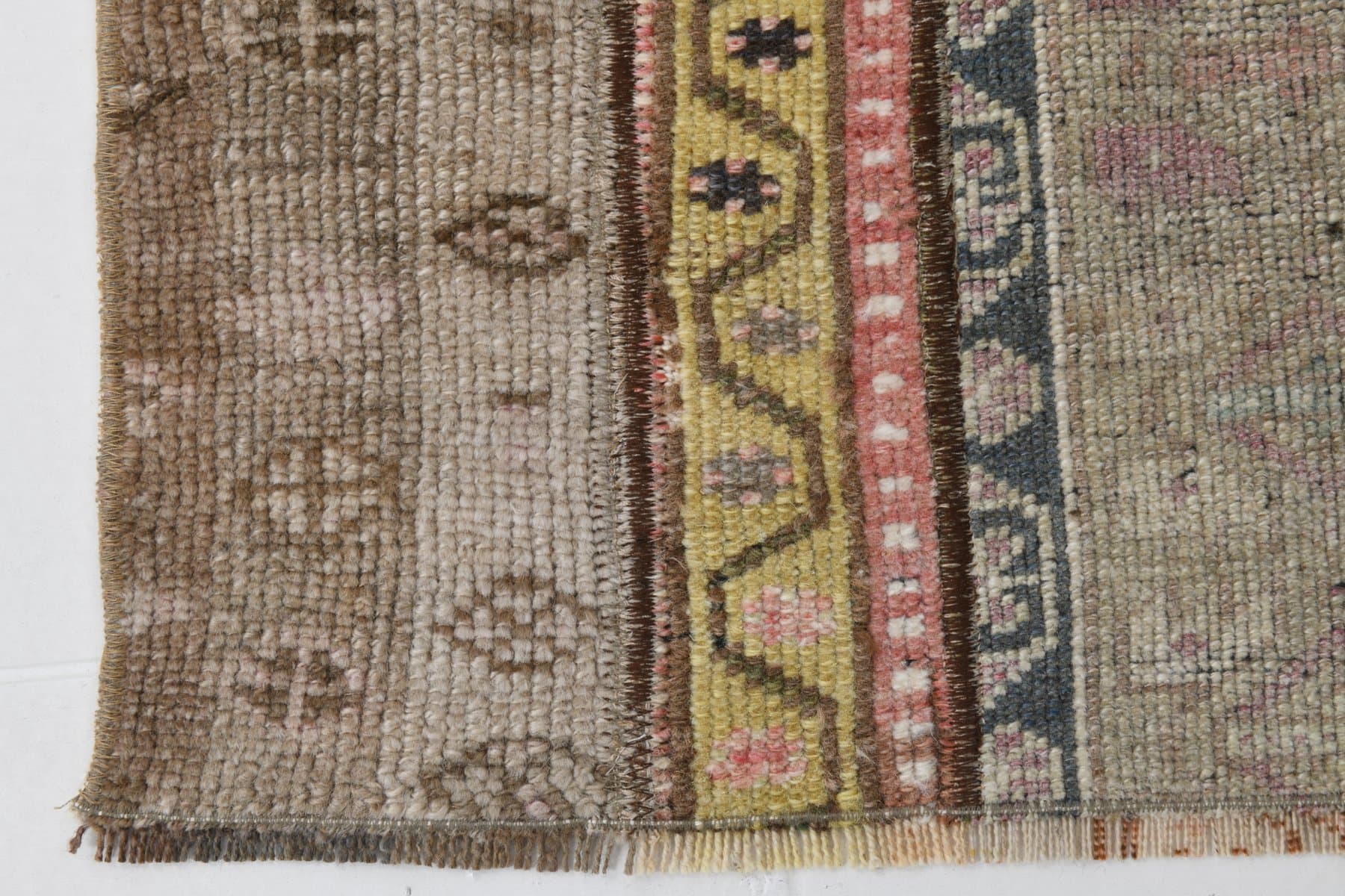 Dywan 98x61 cm, brązowy, beżowy, wełna, lata 60. - 211483