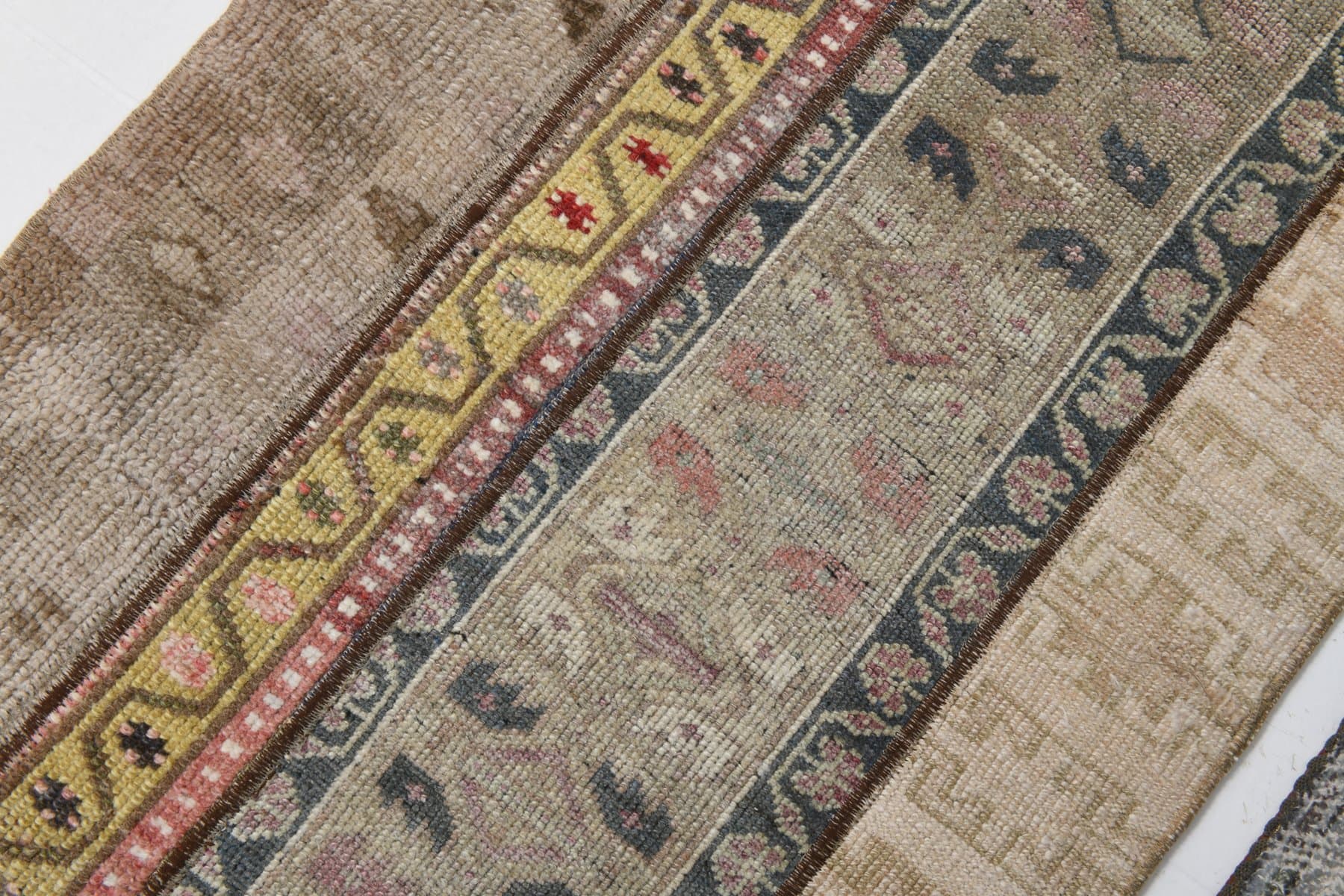 Dywan 98x61 cm, brązowy, beżowy, wełna, lata 60. - 211481