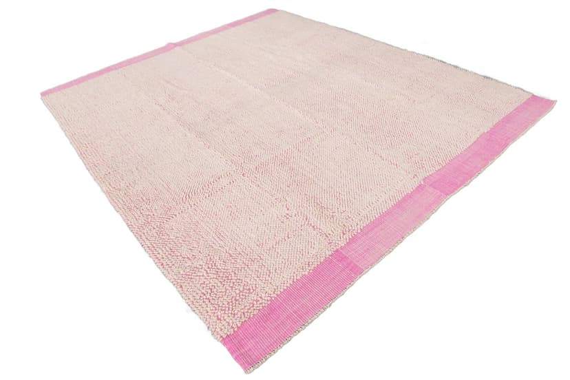 Kilim 301x259 cm, różowy, wełna, lata 80.