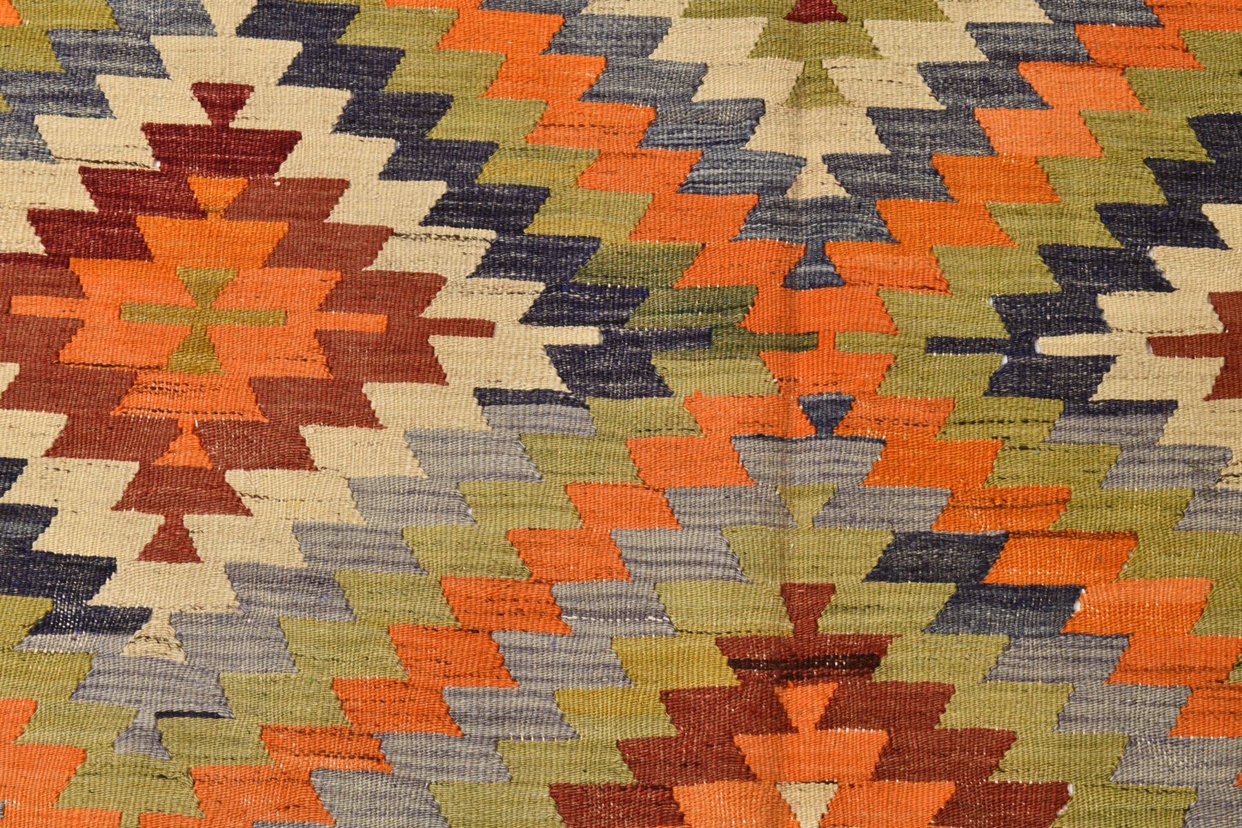 Kilim 228x146 cm, brązowy, wełna, Turcja, lata 60. - 211401