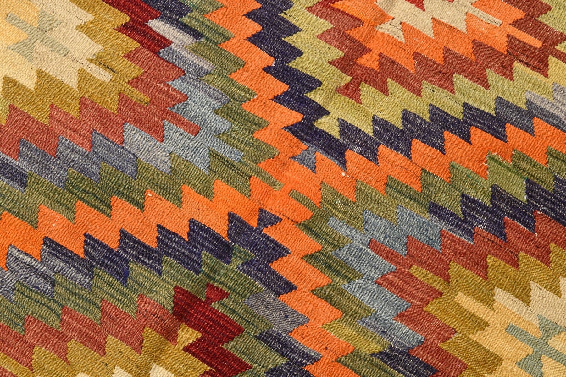 Kilim 228x146 cm, brązowy, wełna, Turcja, lata 60. - 211400