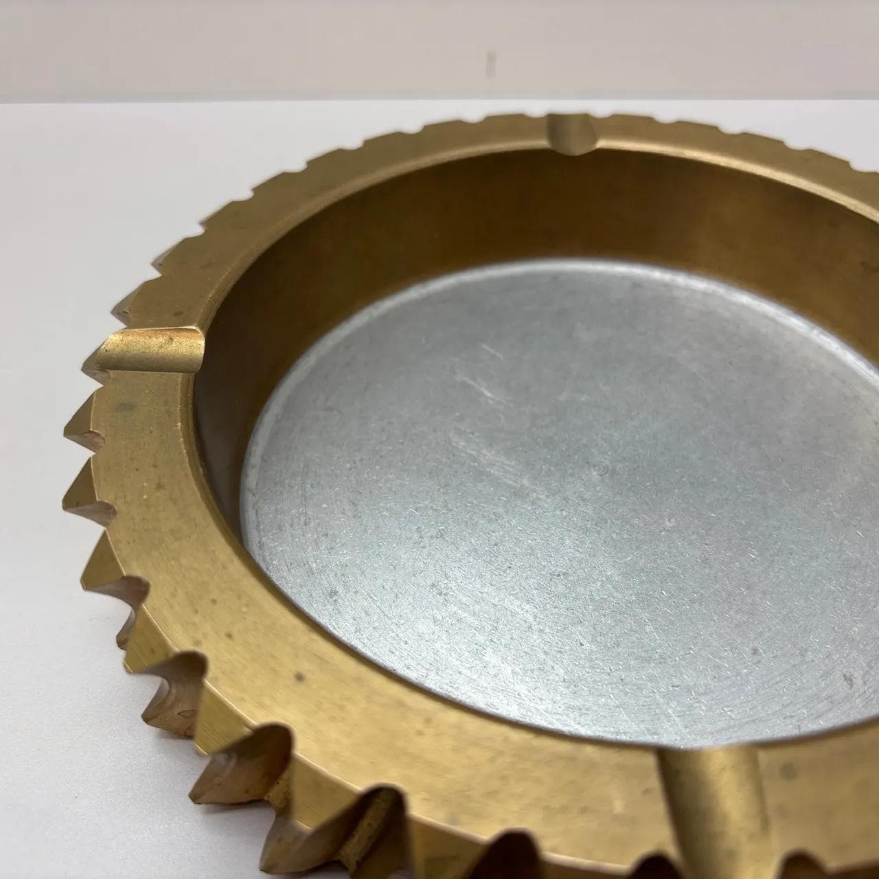 Popielnica, mosiądz złoty, stal srebrny, Szwecja, lata 70. - 15468