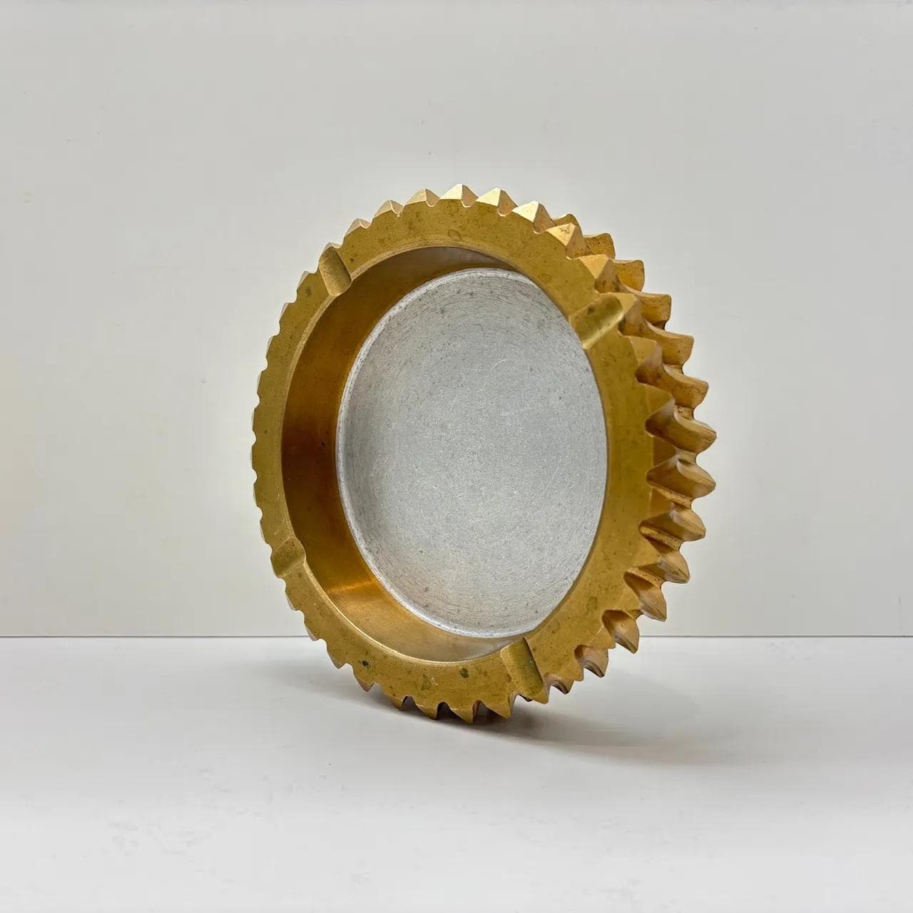 Popielnica, mosiądz złoty, stal srebrny, Szwecja, lata 70. - 15472