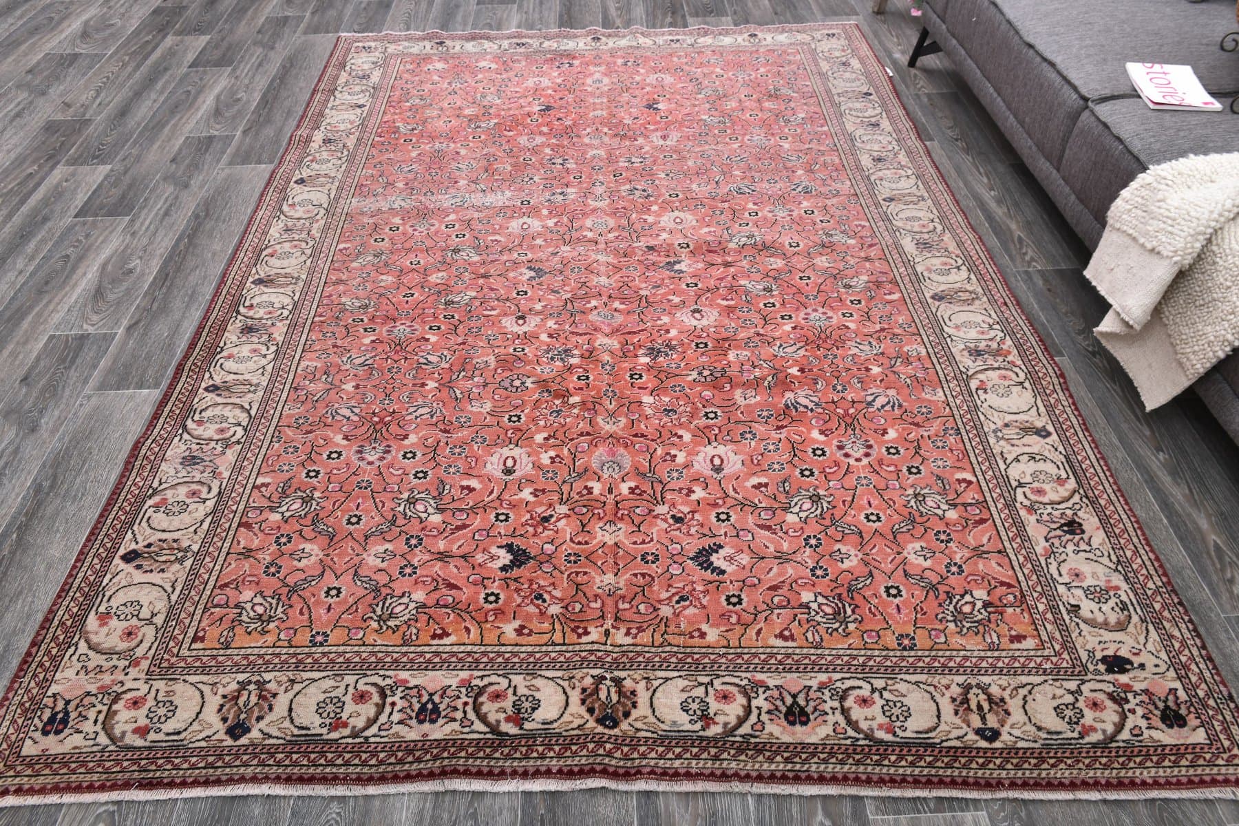 Dywan 195x283 cm, czerwony, wełna, Turcja, lata 60. - 212064