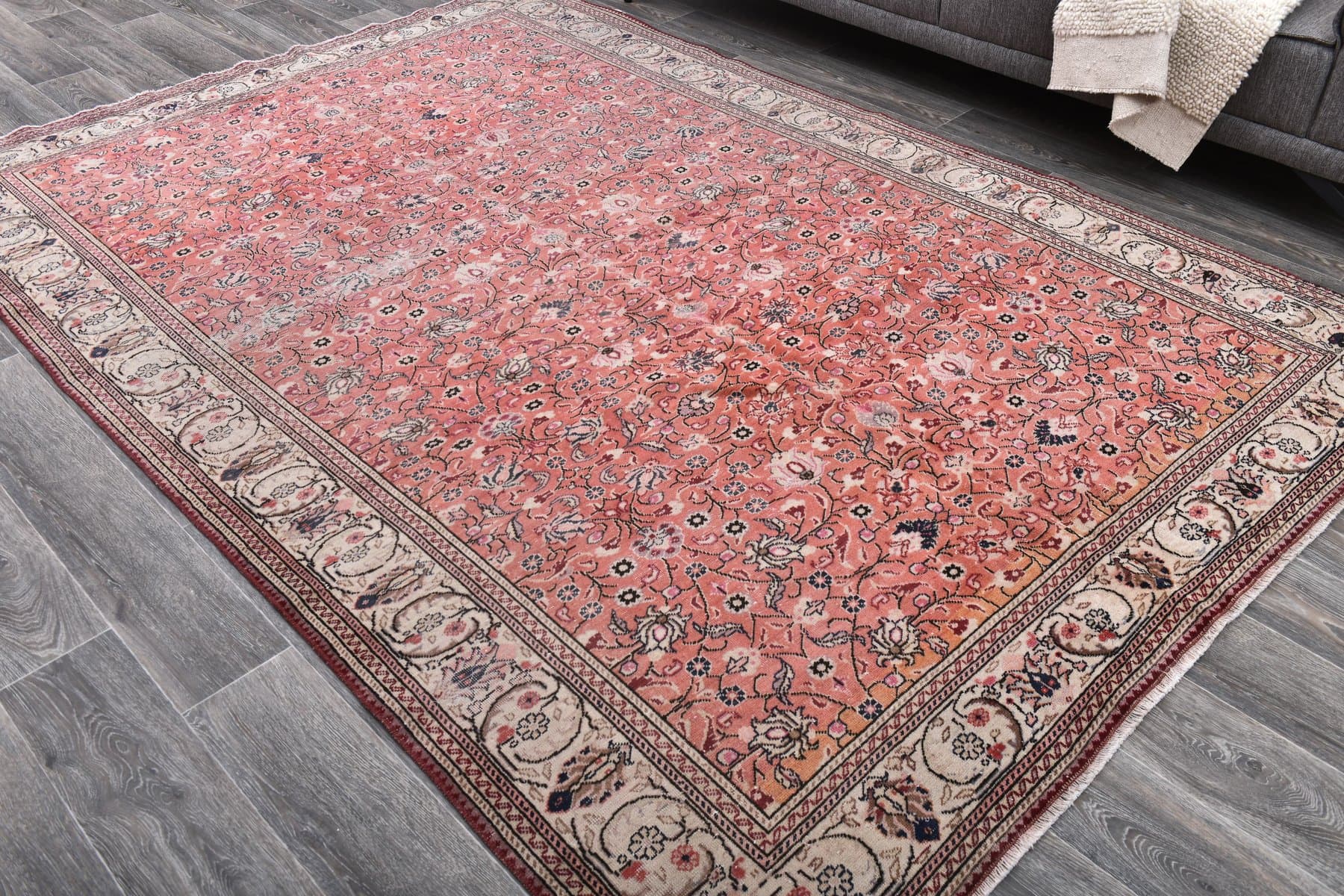 Dywan 195x283 cm, czerwony, wełna, Turcja, lata 60. - 212061