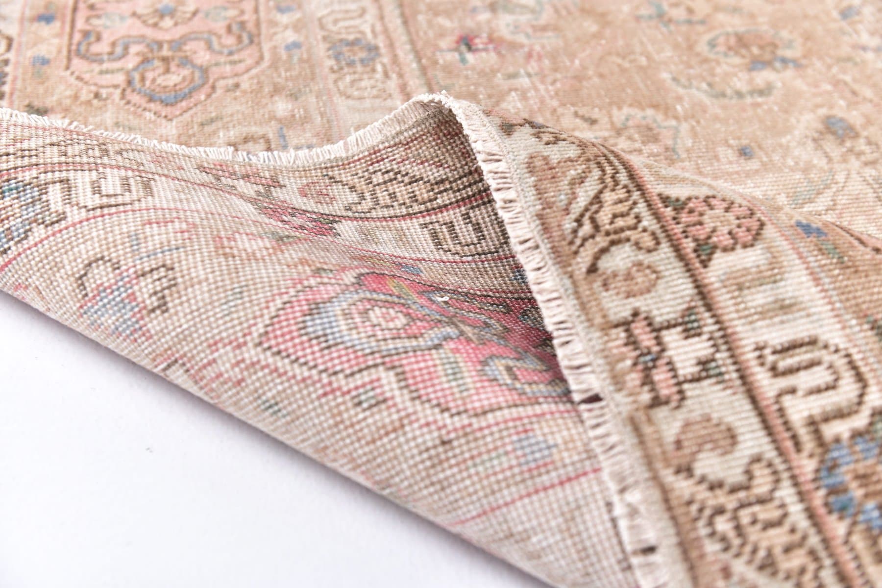 Dywan 382x282 cm, beżowy, brązowy, wełna, lata 50. - 212026