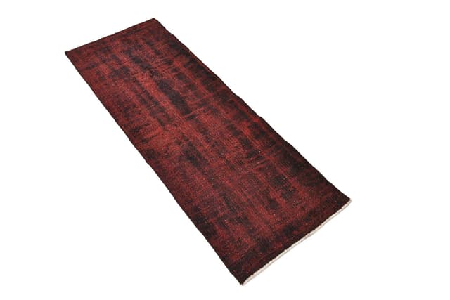 Chodnik 128x46 cm, bordowy, wełna, lata 70. - WYMIARY