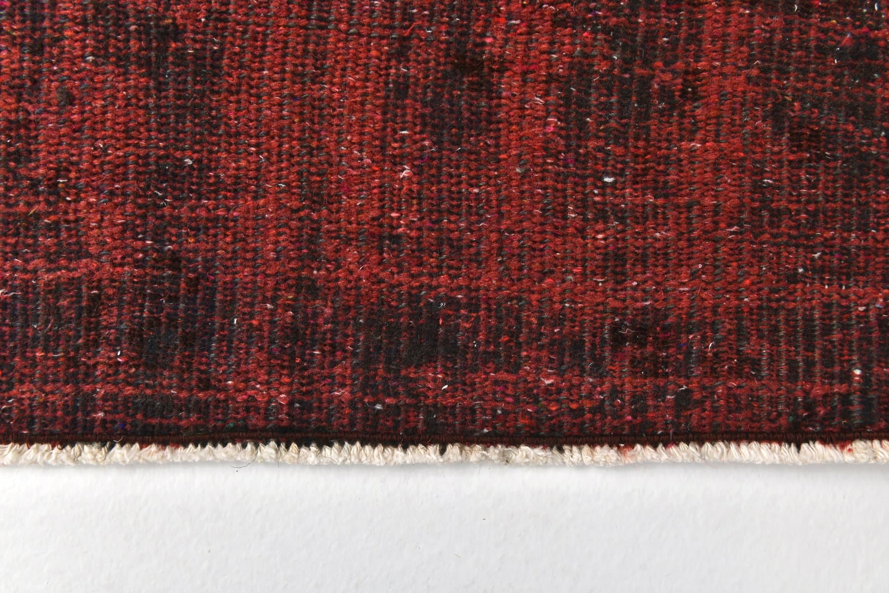 Chodnik 128x46 cm, bordowy, wełna, lata 70. - 211997