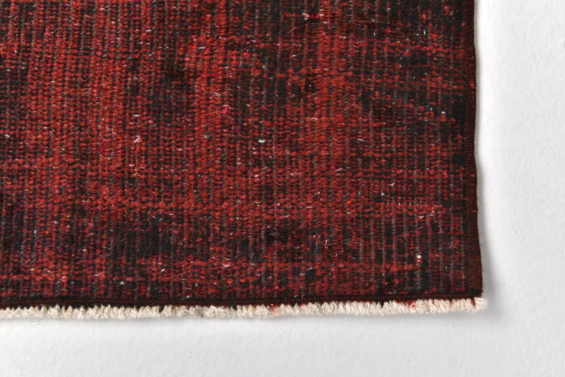 Chodnik 128x46 cm, bordowy, wełna, lata 70. - 211998