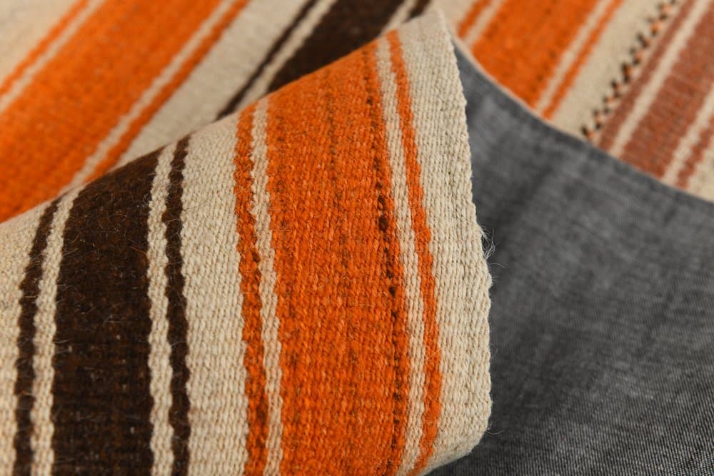 Kilim 178x149 cm, pomarańczowy, wełna, lata 70. - 211973