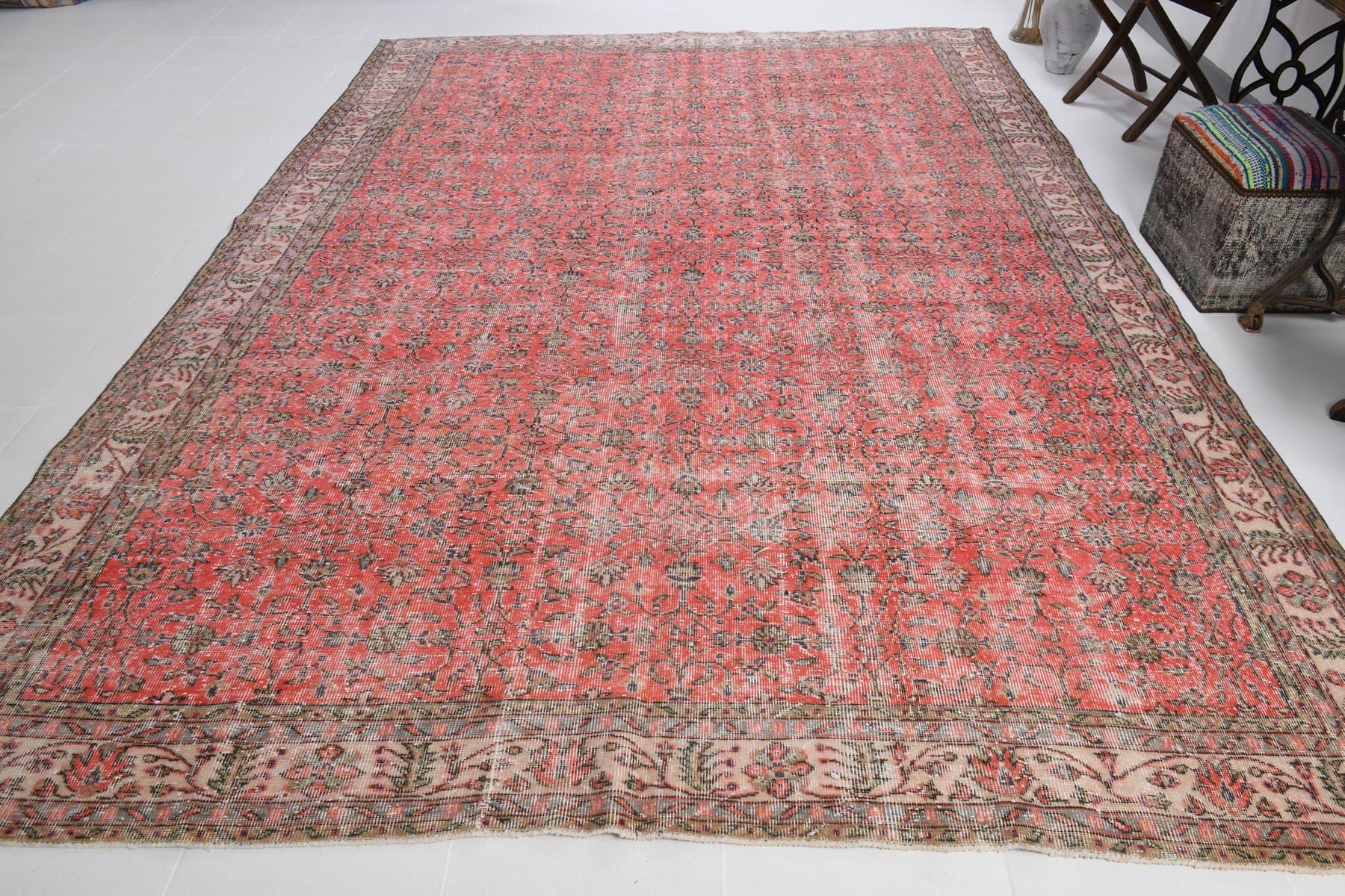 Dywan 267x385 cm, beżowy, wełna, Turcja, lata 60. - 211952