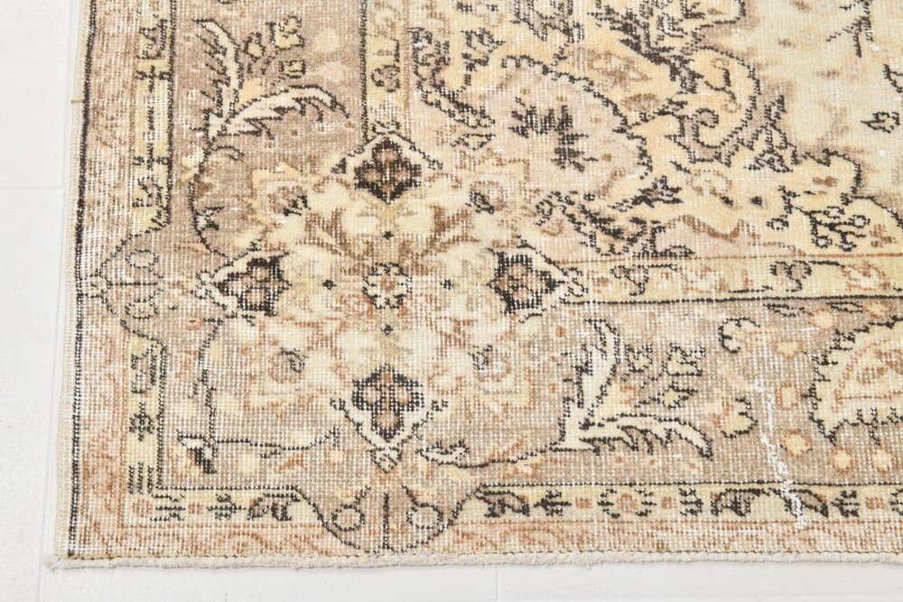 Dywan 198x293 cm, beżowy, wełna, lata 70. - 211950