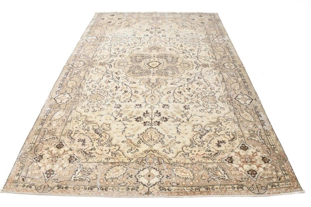 Dywan 198x293 cm, beżowy, wełna, lata 70.