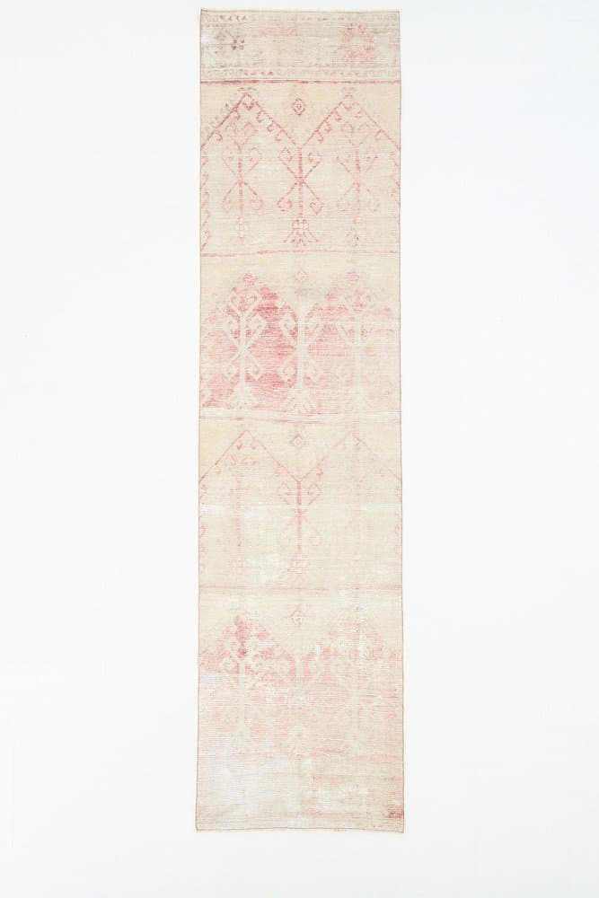 Chodnik 355x90 cm, beżowy, wełna, Turcja, lata 60. - 211903